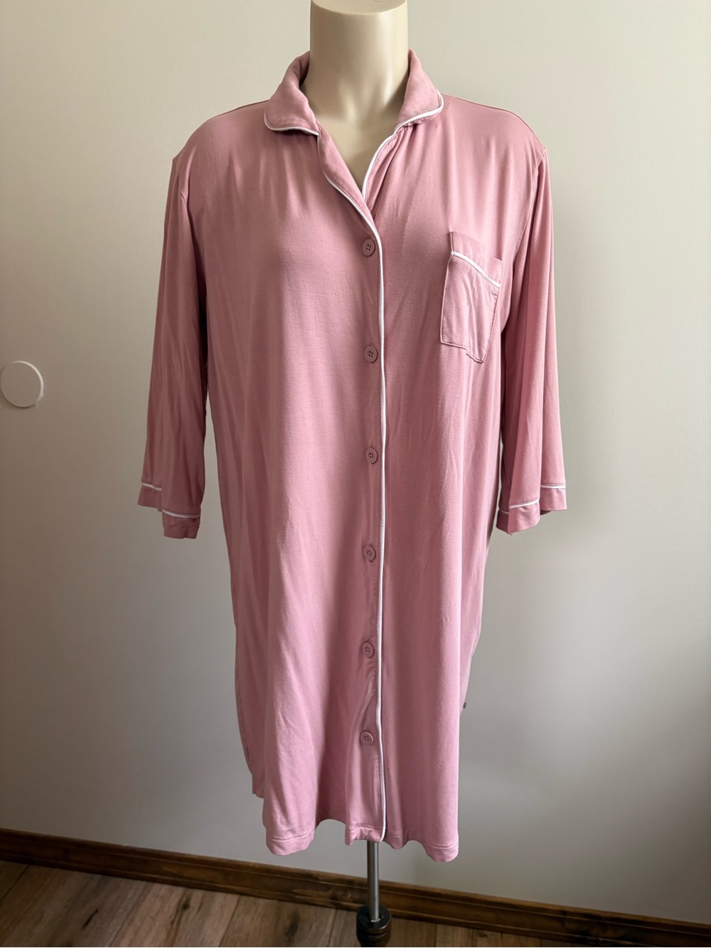 Caden Lane Blush Pink Labor and Delivery Nightgown Bamboo Viscose Size Small
